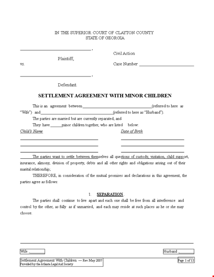 child support agreement - an essential agreement for parties with children template