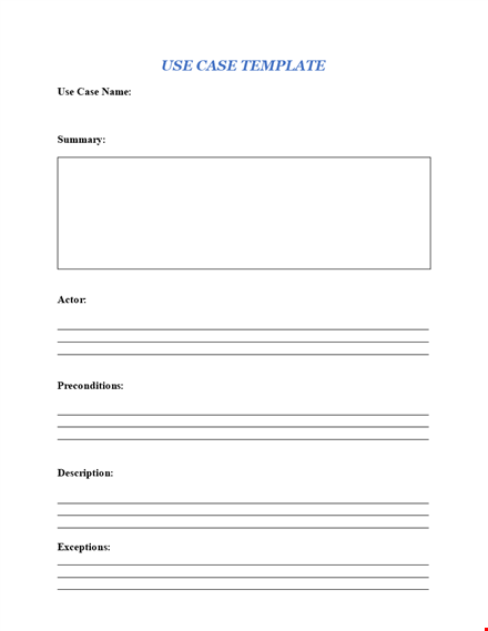 use case template - create effective use case summaries with our templates template