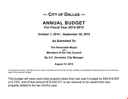 annual budget template for department - efficiently manage budgets, programs, and economic viability template