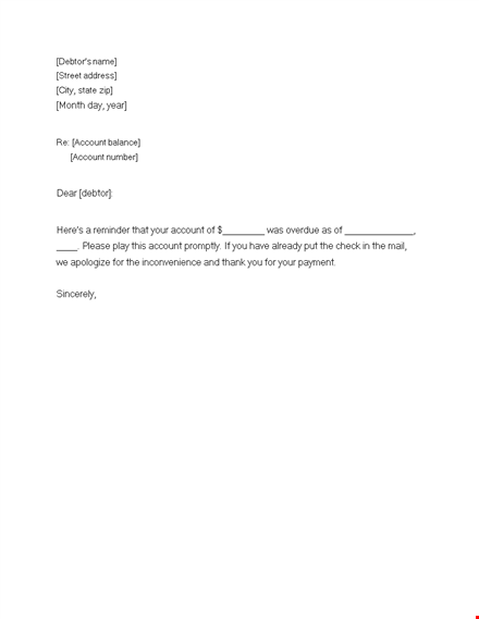 collection letter template template