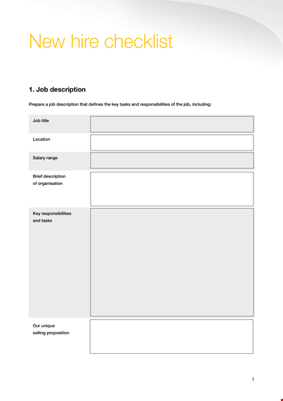new hire employee checklist template - a comprehensive guide for efficient onboarding processes template