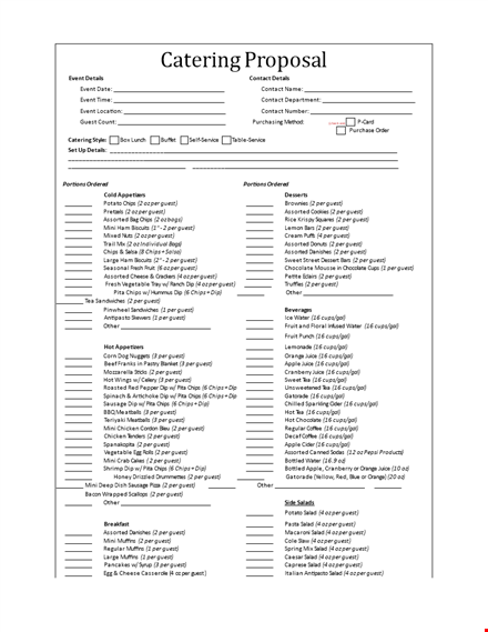 catering proposal template template