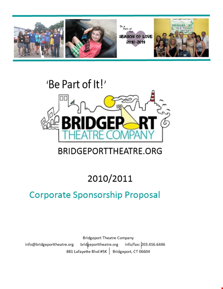 corporate sponsorship proposal for bridgeport theatre - connect with your company this season template