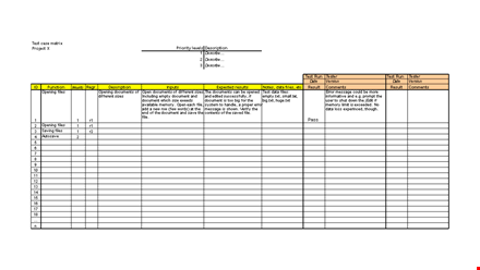 download test case template - organize and describe test files template