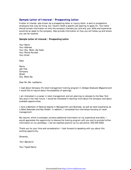 letter of interest for company sales: effective letter template template