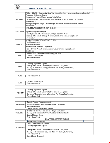 monthly calendar agenda template