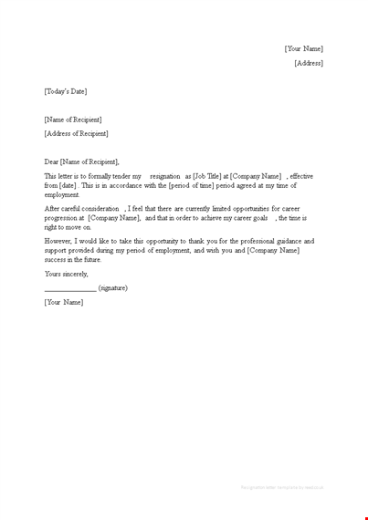 new job resignation letter with no notice template