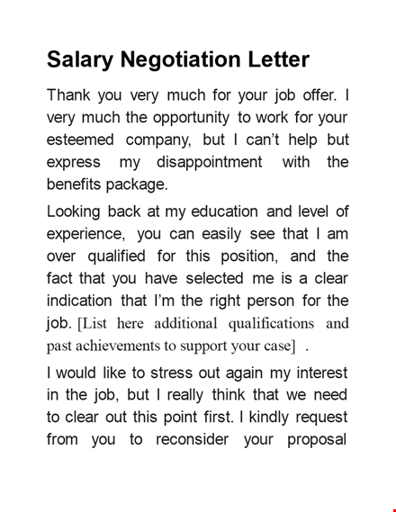 clear salary negotiation letter template | get the salary you deserve template