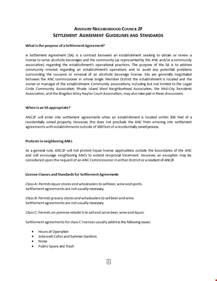 establishment of settlement agreement - applicant and defendant shall enter into an agreement template