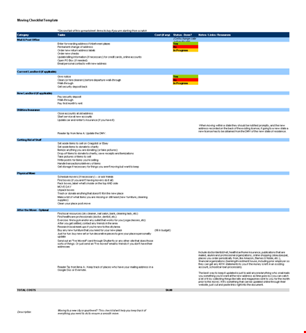 the ultimate moving checklist template