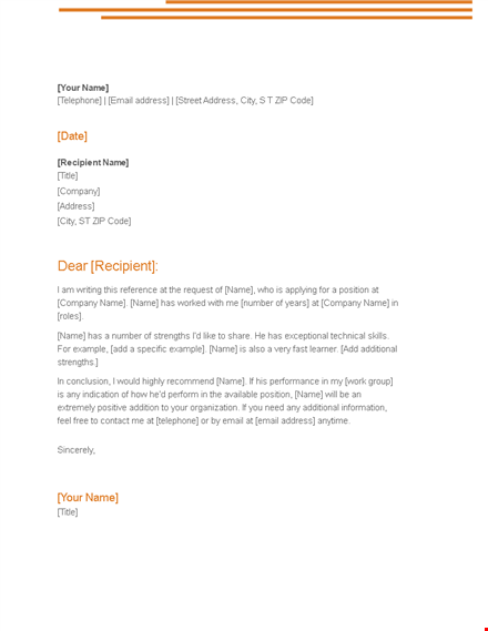 expert letter of recommendation | boost your career | company name template