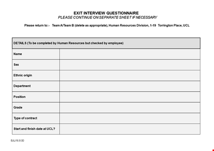 effective exit interview template for successful employment exit template