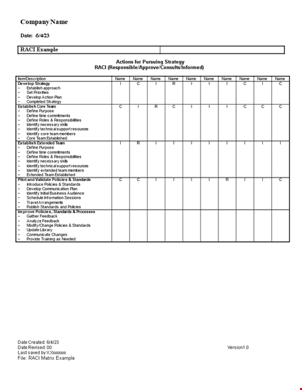 streamline your project with an effective raci chart | identify key roles template