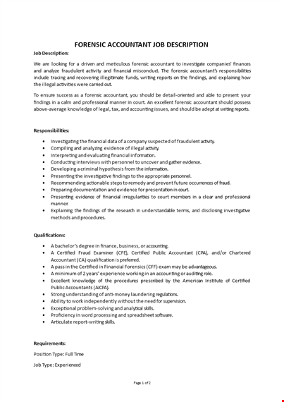 forensic accountant job description template