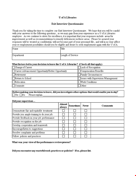 streamline your employee exit process with our exit interview template template