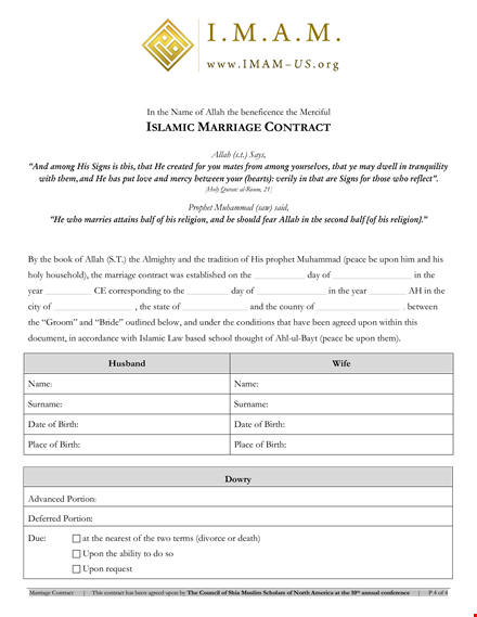 marriage contract template - create binding agreements for spouses template