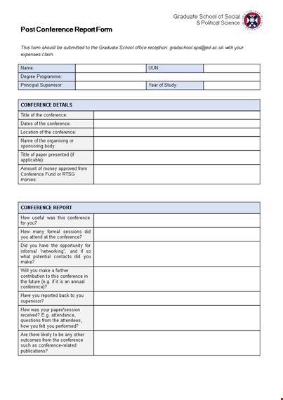 post conference report template