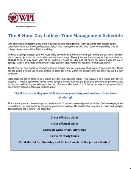 college class schedule template template