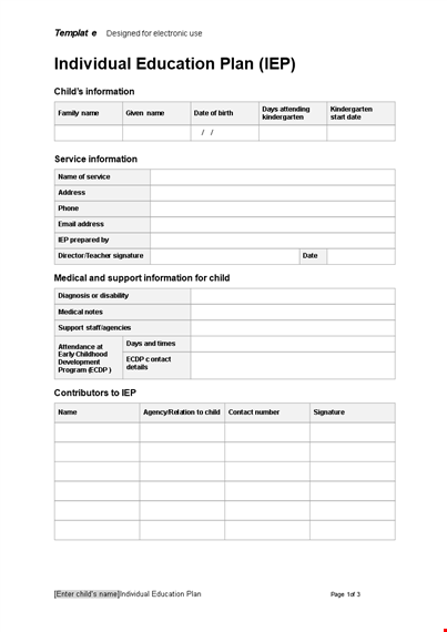 effective transition plan template for child learning and information template