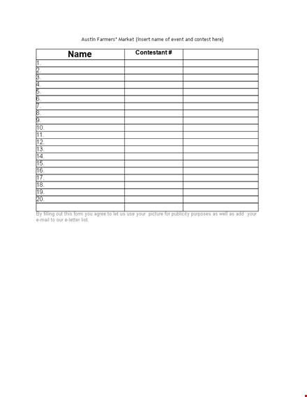 sign up sheet | insert & market your business template