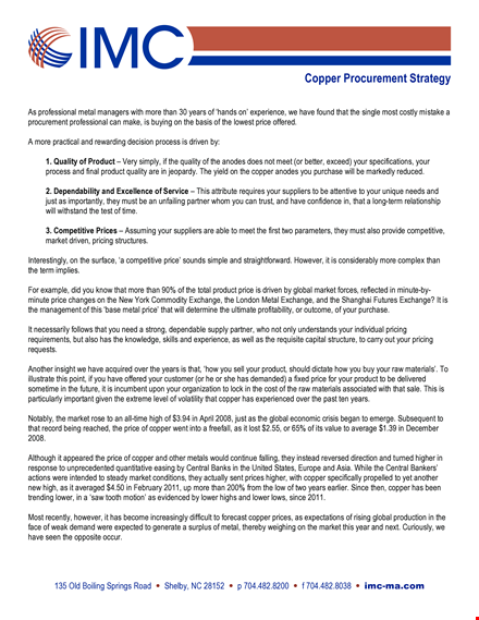 optimize your copper procurement strategy | price, metal, copper template