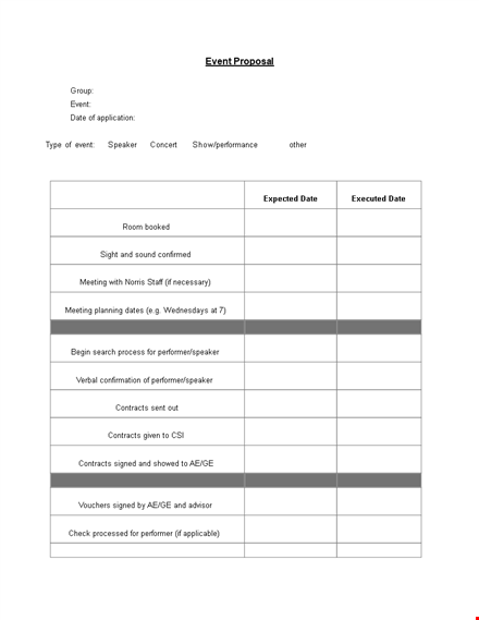 custom event proposal template for engaging speakers & performers template
