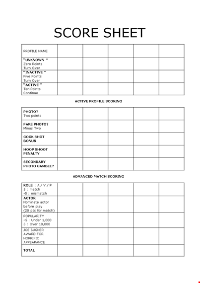 printable yahtzee score sheets - keep track of points, matches, and photos template