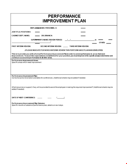 improve employee performance with our performance improvement plan template - supervisor approved template