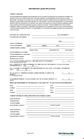 sole proprietor lease application form template
