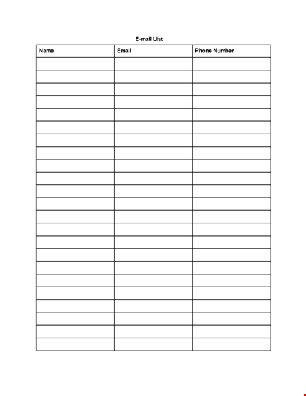 email list template - easily organize your email contacts | ctr optimized template