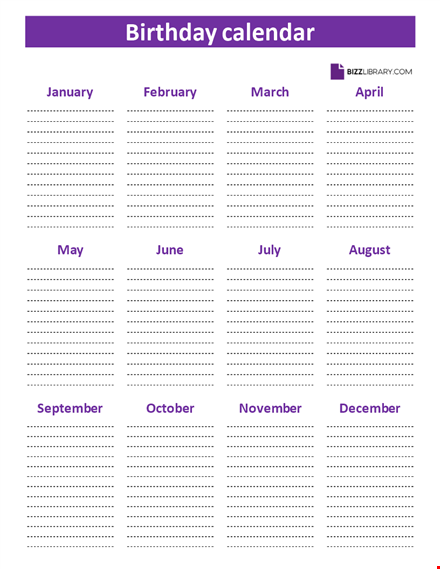 perpetual birthday calendar template