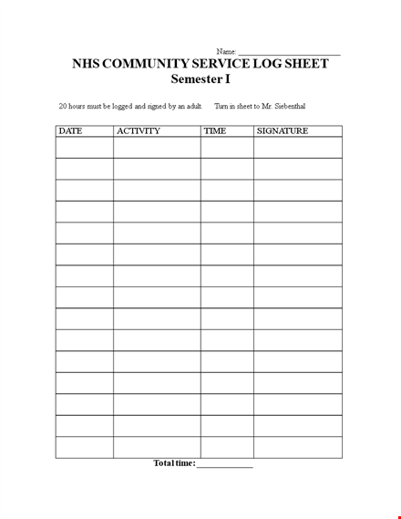 community log sheet - keep track of your activities and interactions template
