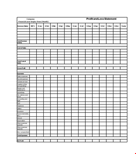 maximize your revenue with comprehensive profit and loss management template