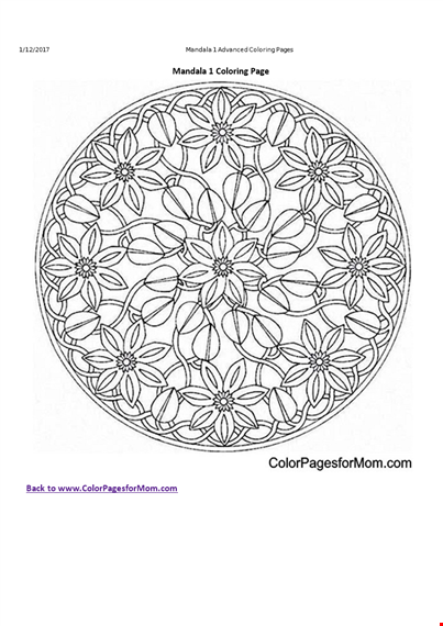 free printable mandala coloring page for adults template