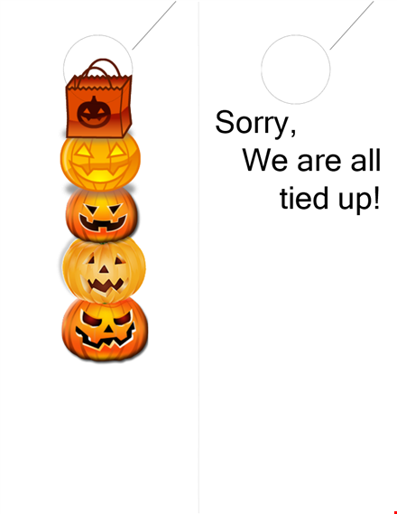 door hanger template for welcoming, apologizing, and tricking or treating template