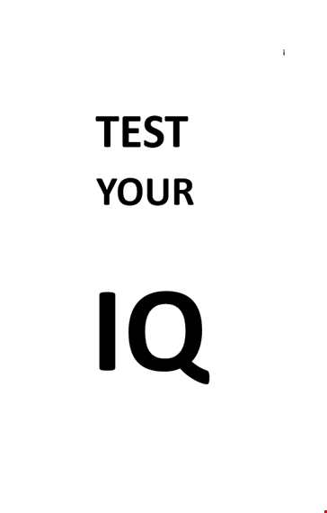 iq test chart template template