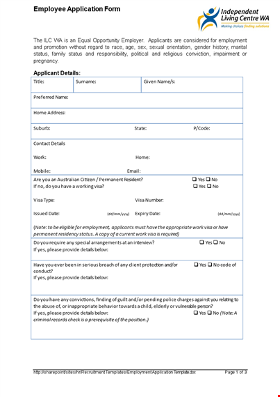 apply for a position with ease - employment application template template
