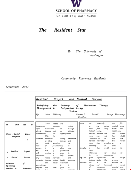 resident star newsletter sept template