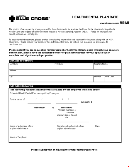 reimbursement form for health and dental - request your reimbursement today template