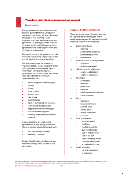 individual employment agreement template: simplify employee-employer agreements template