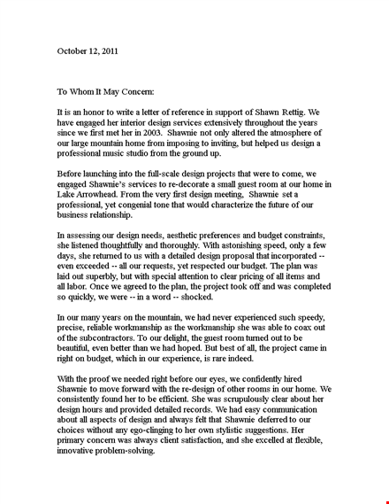 project to whom it may concern letter design template