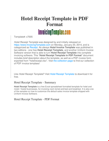 hotel receipt template | quickly generate invoices and receipts template