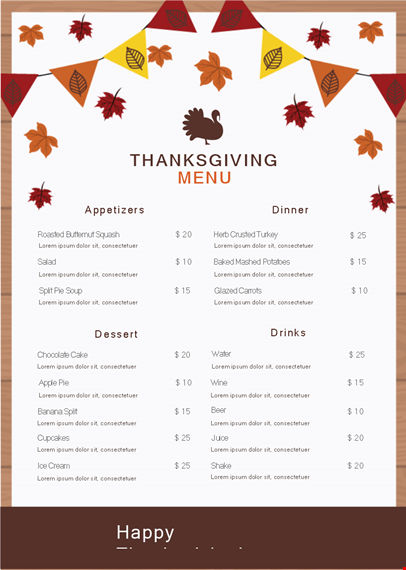 create an exquisite thanksgiving experience with our menu template template