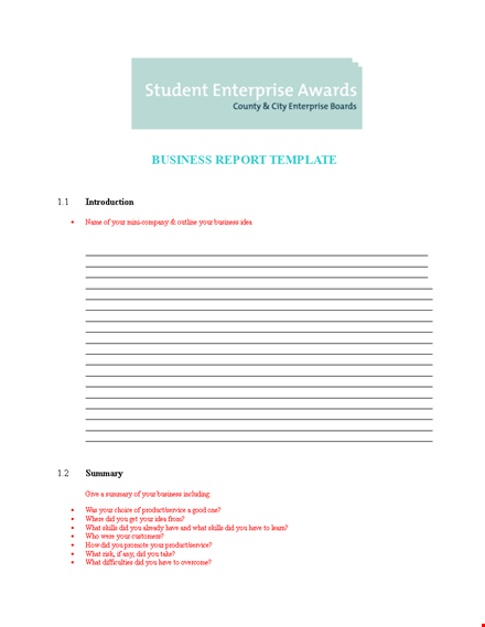professional business report template word template