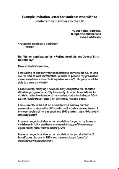 invitation letter to students: university invitation letter template