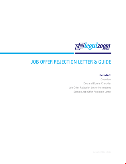 job offer rejection guide template template