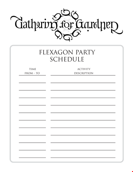 flexagon party schedule template - plan and organize your party with ease template