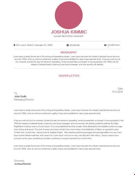 hr resume template cover letter us letter template
