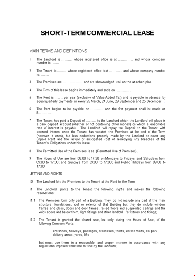 commercial lease agreement template - simplify the landlord-tenant process template