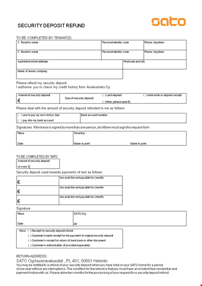 security deposit refund: expertly crafted return letter template